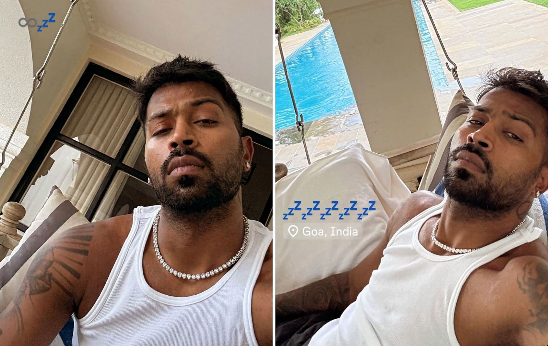 Screenshots of Hardik Pandya's Instagram stories.